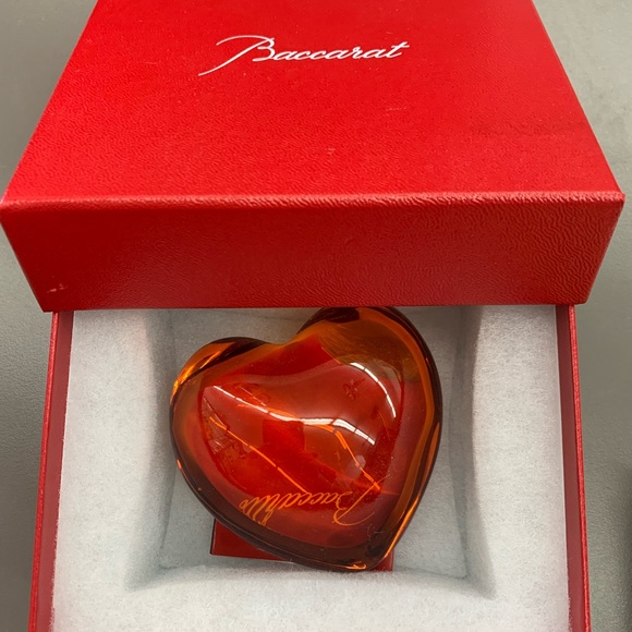 Baccarat Other - Baccarat Amber Crystal Vintage Heart w/Box